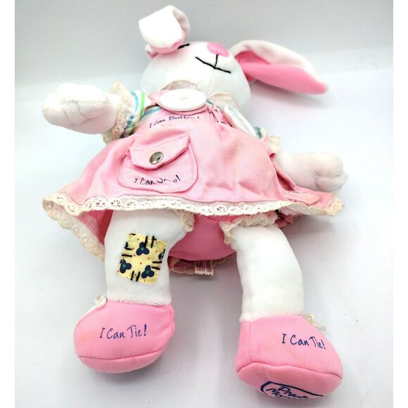 Precious Moments Bunny Plush Yes I Can 2003 Vintage Enesco Learn Button Zip Tie - Picture 5 of 14